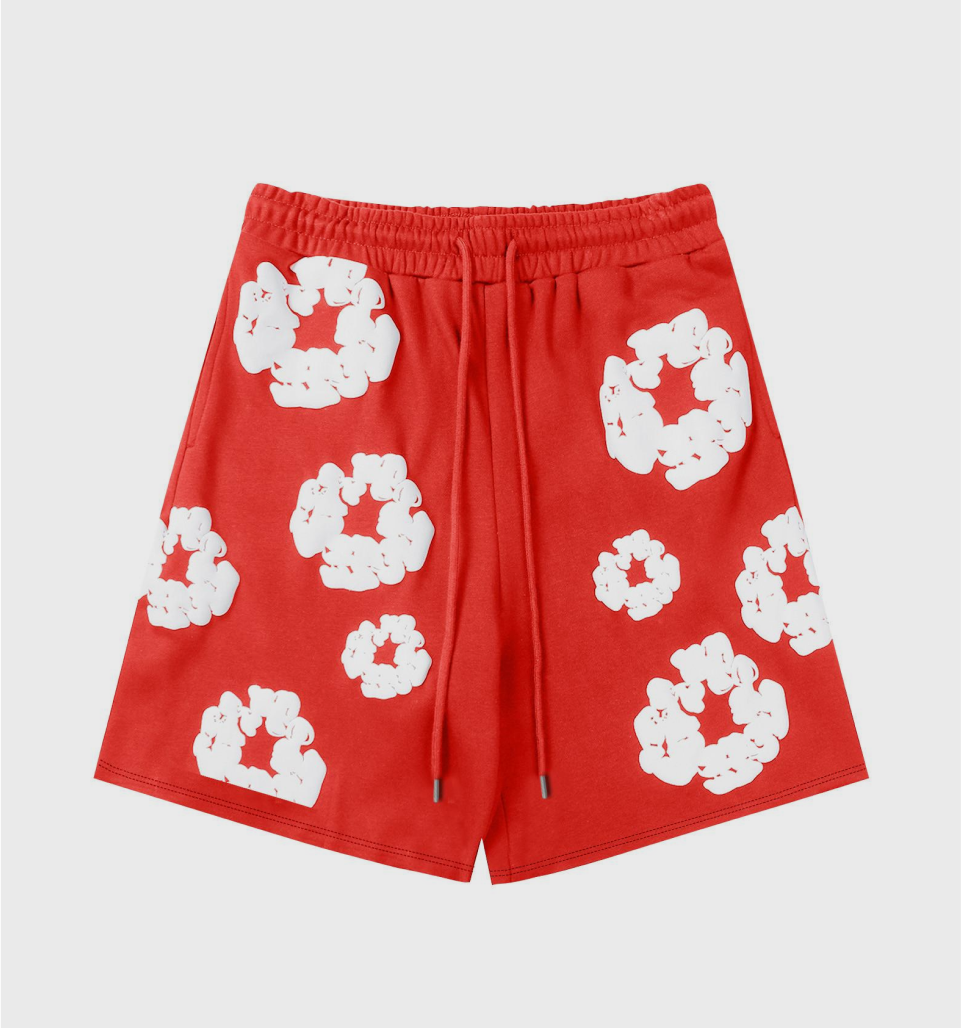 Foam Print ‘Red’ Bermuda – Denim Tears