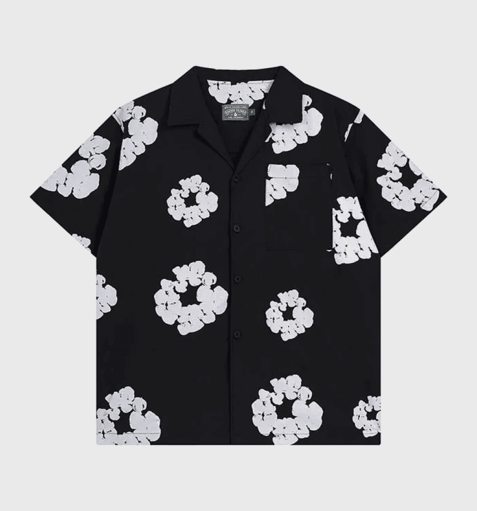 Foam Print ‘Black’ Shirt – Denim Tears
