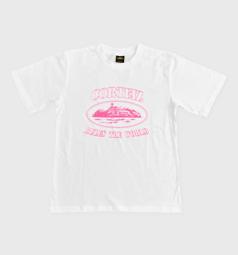 Alcatraz White/Pink Tshirt – Corteiz
