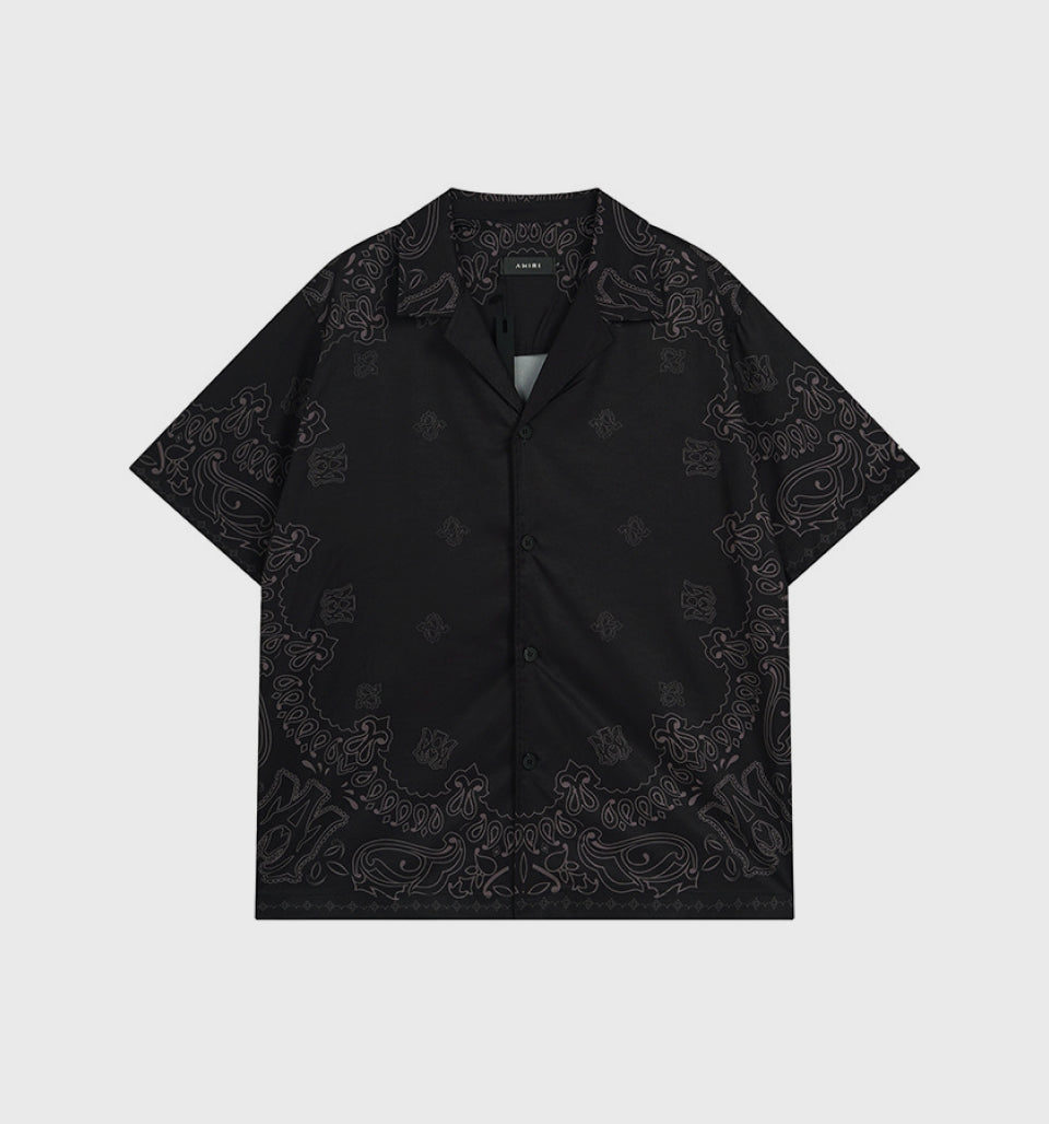 Cross-border Ethnic Flower Shirt ‘Black’ – Amiri