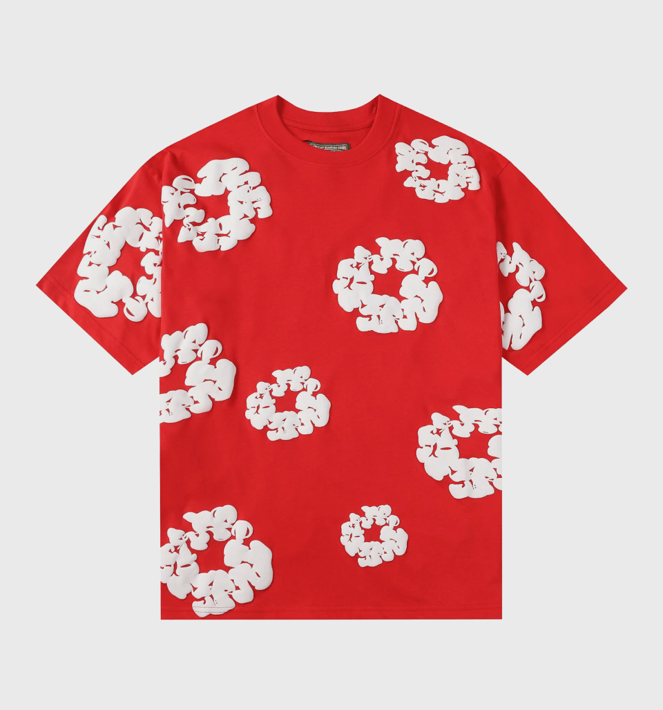 Foam Print ‘Red’ Tshirt – Denim Tears