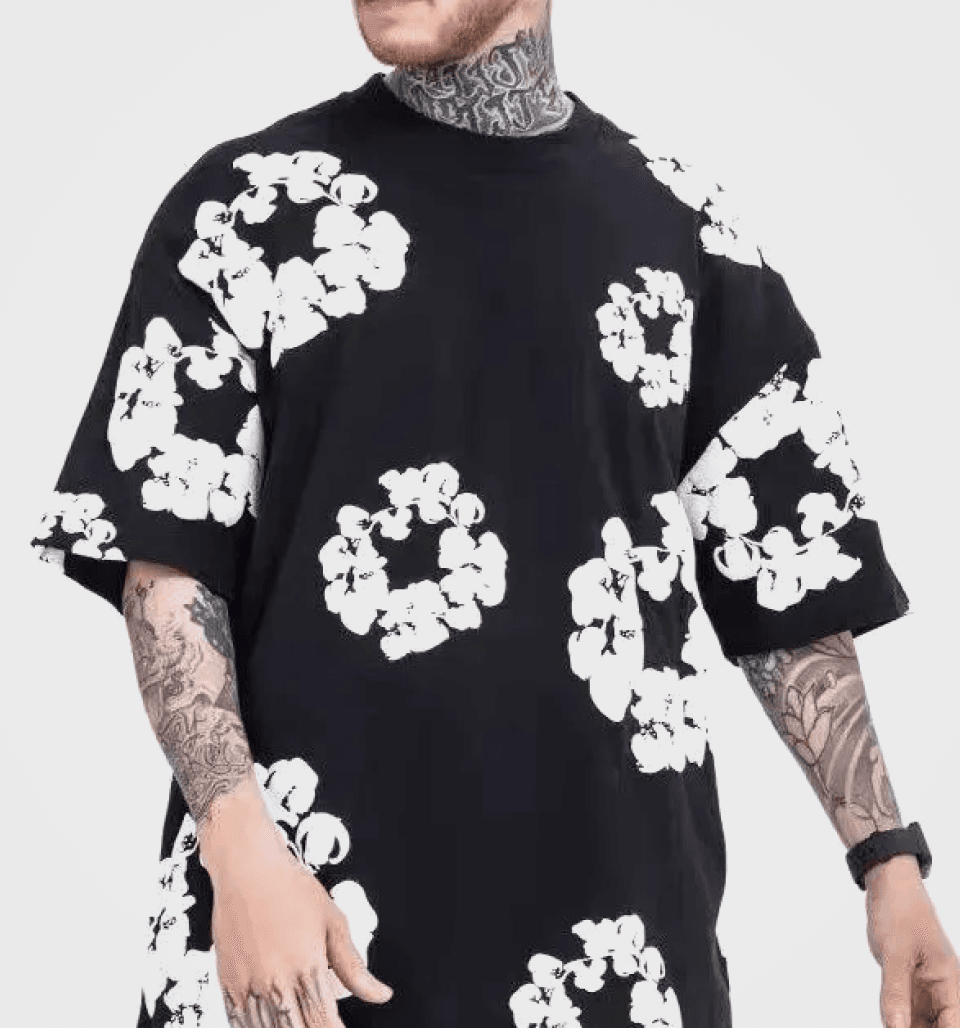 Foam Print ‘Black’ Tshirt – Denim Tears