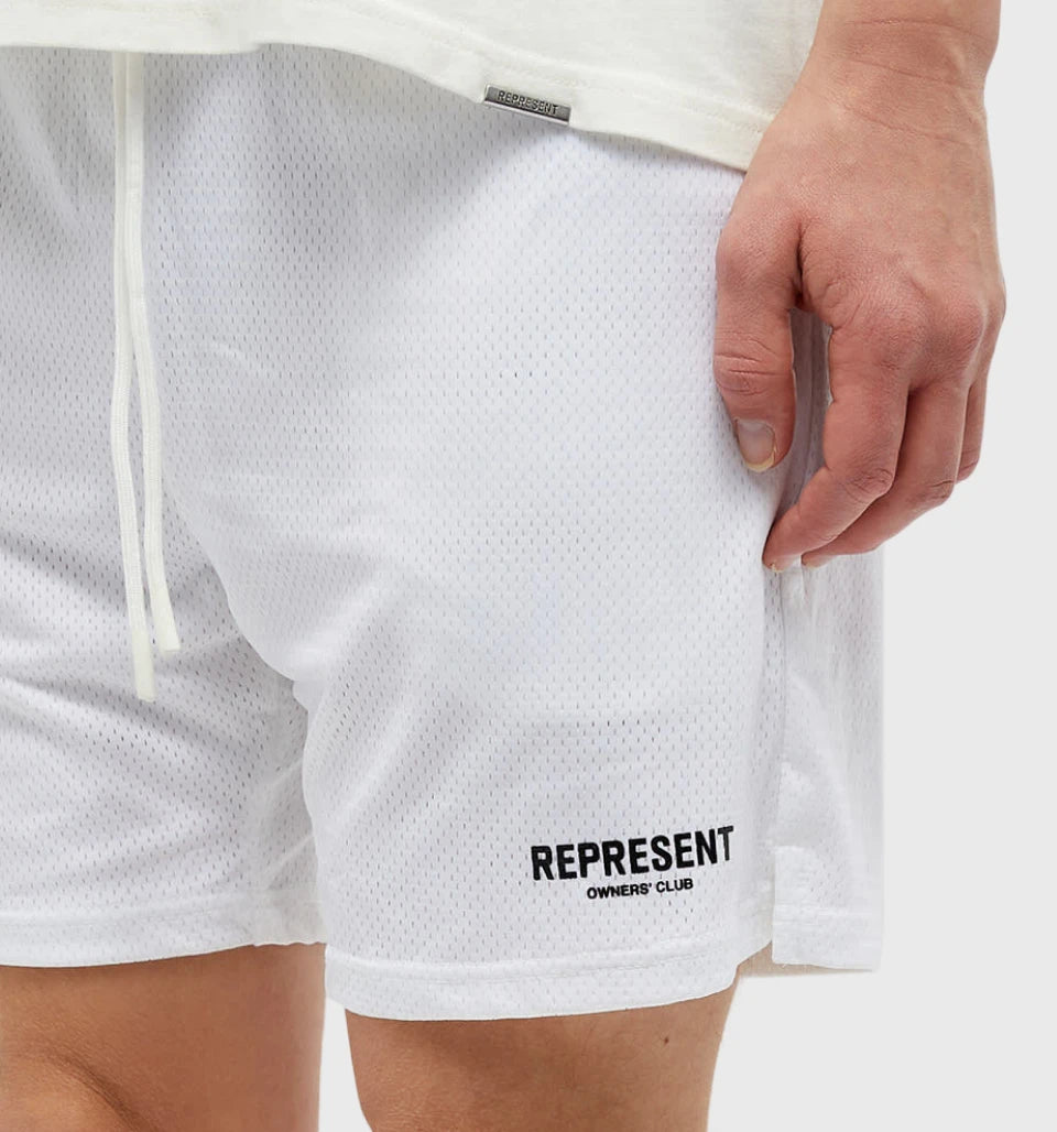 Men’s Owners Club Mesh Short “White” – Represent