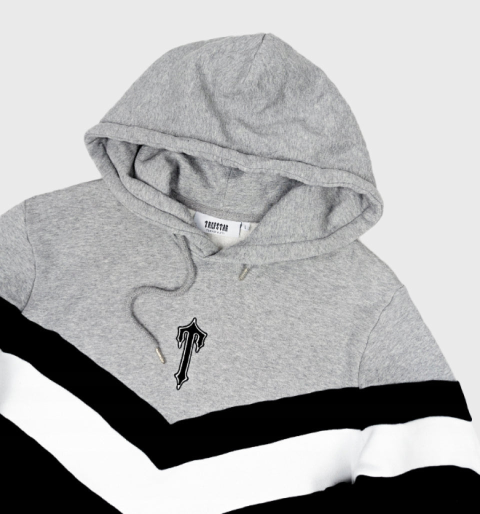Moletom V Stripe Hoodie “Black/Gray” – Trapstar